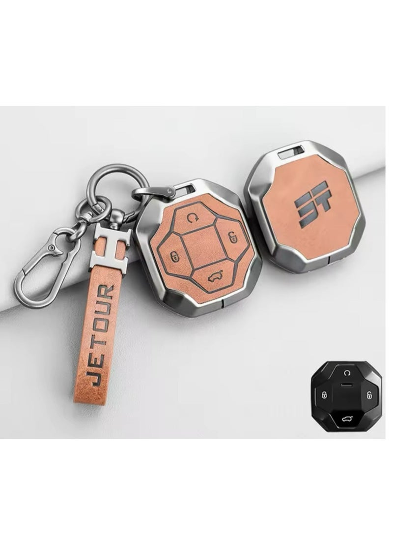 Jetour Traveler T2 Metal Key Cover Full Protection Stylish Key Ring Perfect for Car Keys Durable  Elegant Design - Image 2