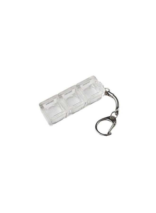 PC Material Tian Convex L Cross Test Shaft Key Decompression Can Be Installed CR1220 Battery Lamp Bead Key Buckle To Carry Multi-color-Color:Green Transparent Convex Frame Key Buckle - Image 4
