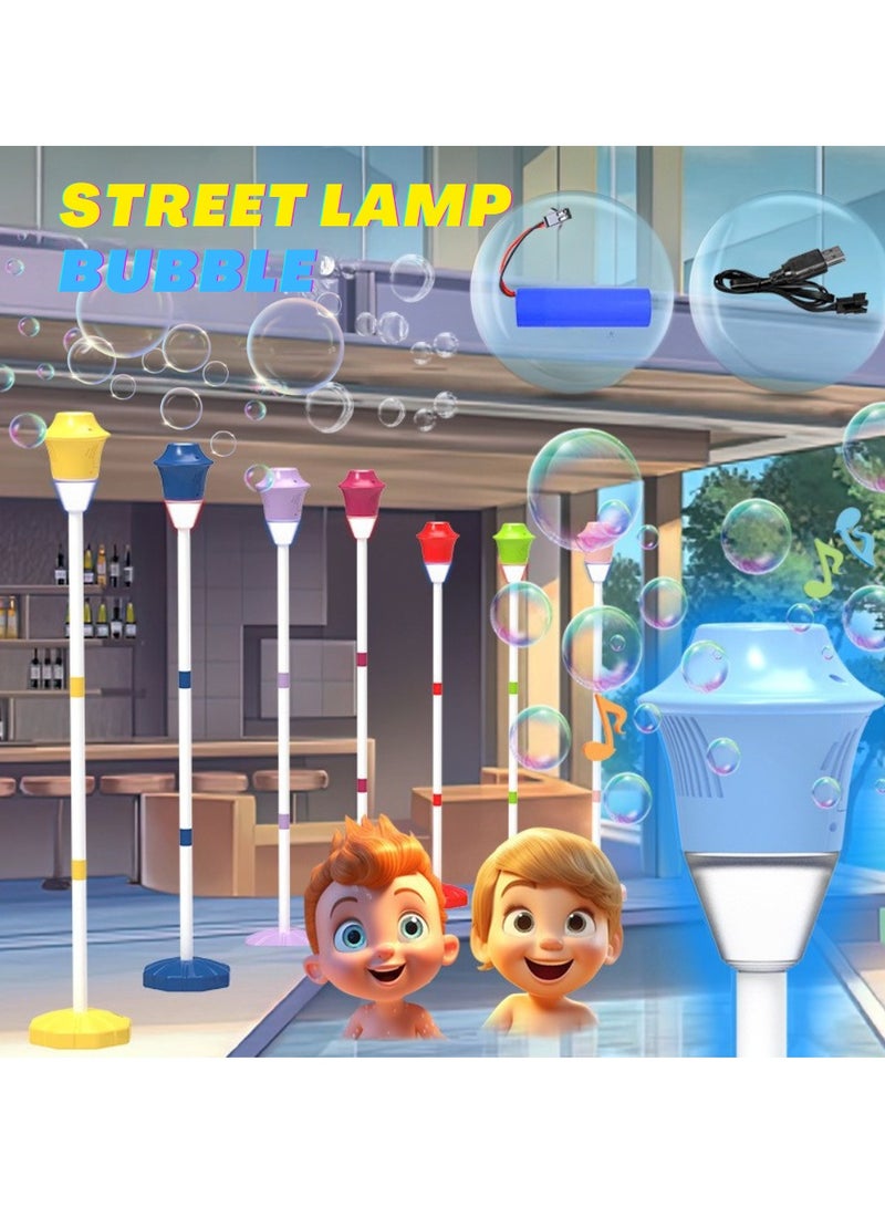 جوي وورلد آلة نفخ الفقاعات الأوتوماتيكية، صانع فقاعات عمودي في الهواء الطلق مع أضواء وموسيقى، منفاخ فقاعات لا يتسرب للأطفال والكبار في أعياد الميلاد، الزفاف والحفلات - Image 2
