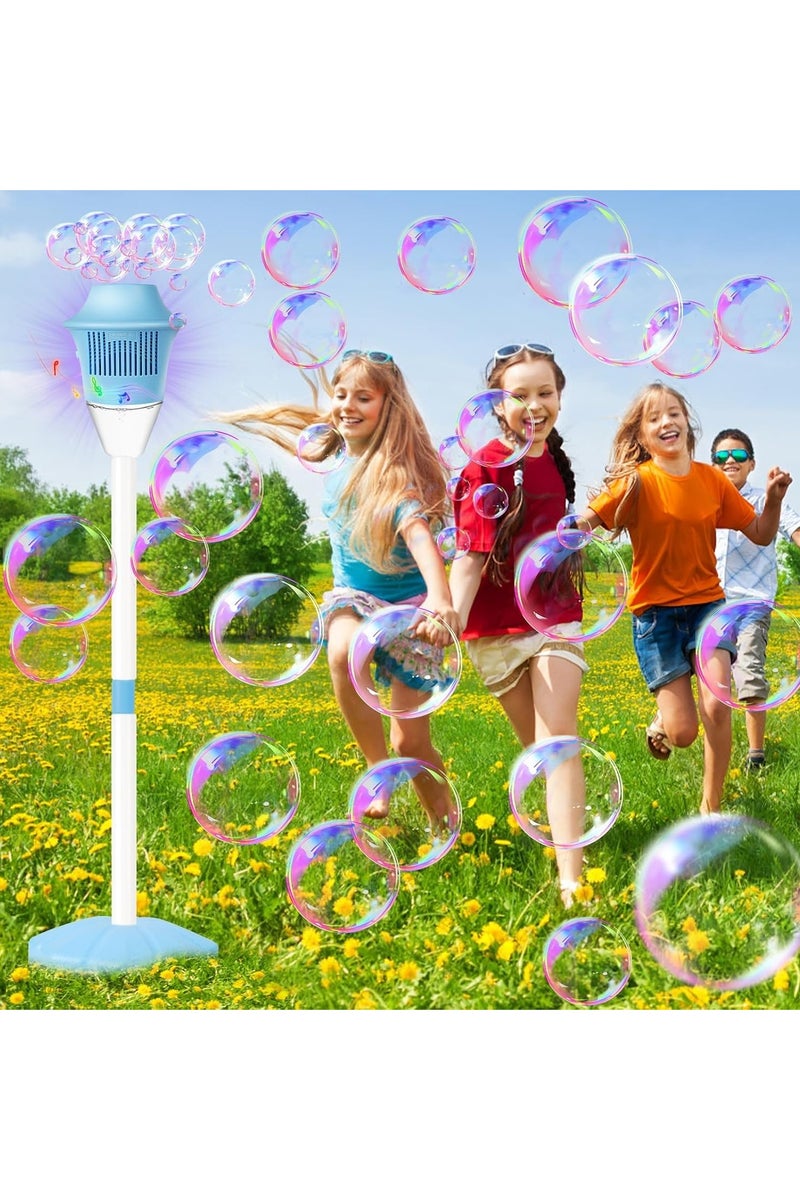 جوي وورلد آلة نفخ الفقاعات الأوتوماتيكية، صانع فقاعات عمودي في الهواء الطلق مع أضواء وموسيقى، منفاخ فقاعات لا يتسرب للأطفال والكبار في أعياد الميلاد، الزفاف والحفلات - Image 1