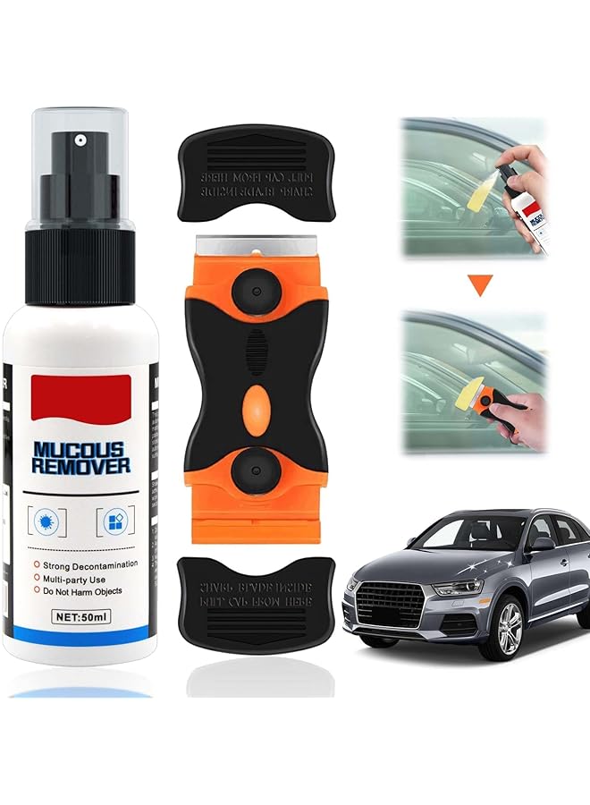 promass Adhesive Remover, Glue Off Adhesive Remover, Sticker Remover, Decal Remover, Glue Remover with Plastic Razor Blade Scraper, Removing Labels, Versatile Cleaning Solution for Easy Removal - Image 1