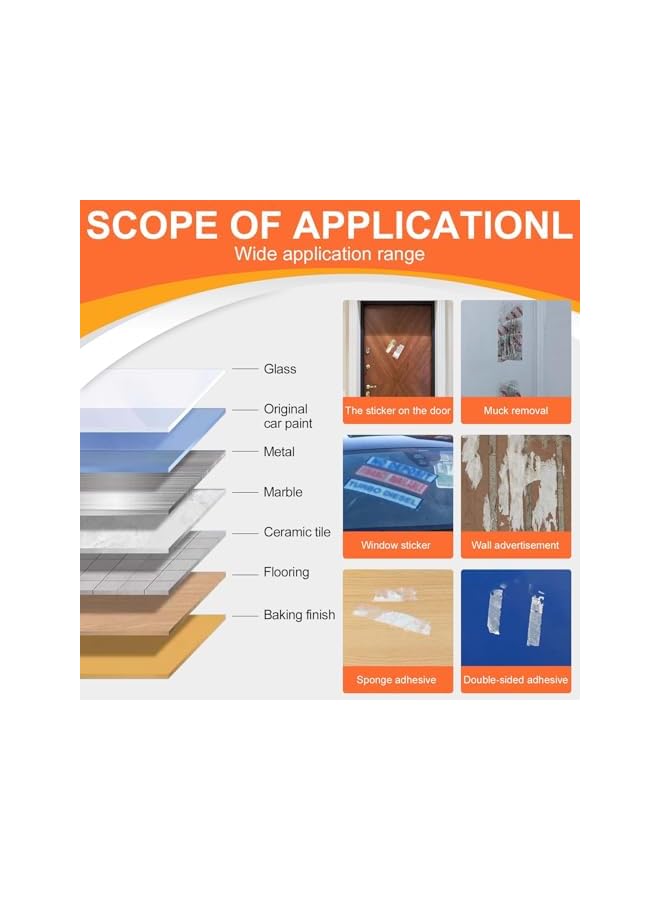 promass Adhesive Remover, Glue Off Adhesive Remover, Sticker Remover, Decal Remover, Glue Remover with Plastic Razor Blade Scraper, Removing Labels, Versatile Cleaning Solution for Easy Removal - Image 5