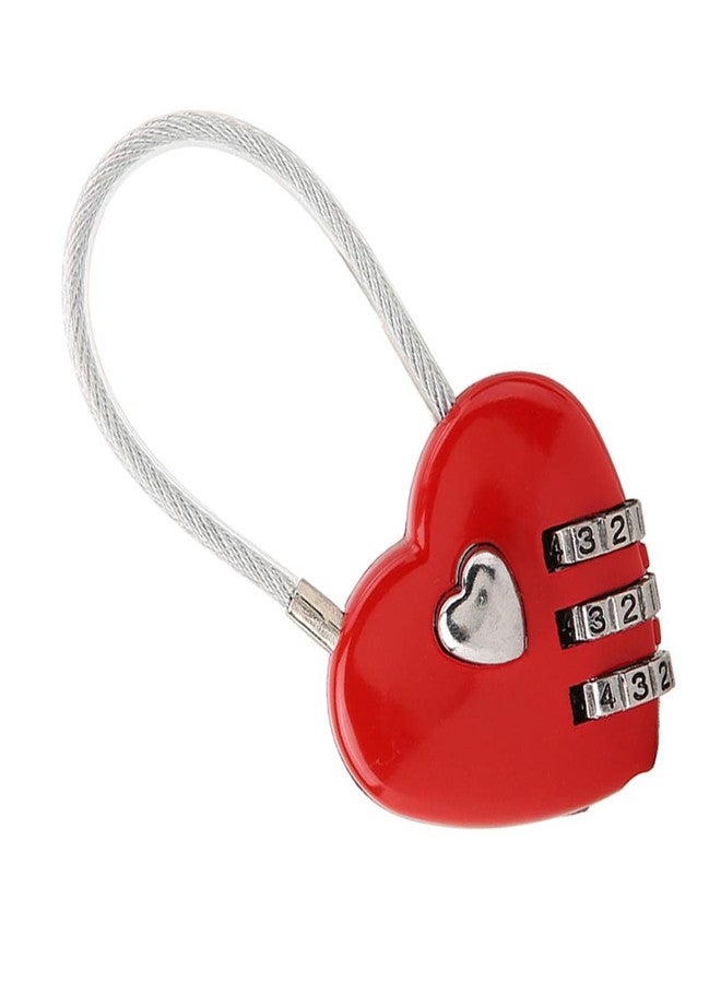 DAUERHAFT Heart Shaped Lock , 3 Digit Mini Lock , with Love Heart Wire Rope , Password Lock for Luggage , Backpack , Jewelry Box , Entrance Locker - Image 3