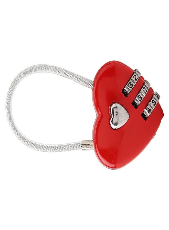 DAUERHAFT Heart Shaped Lock , 3 Digit Mini Lock , with Love Heart Wire Rope , Password Lock for Luggage , Backpack , Jewelry Box , Entrance Locker - Image 4