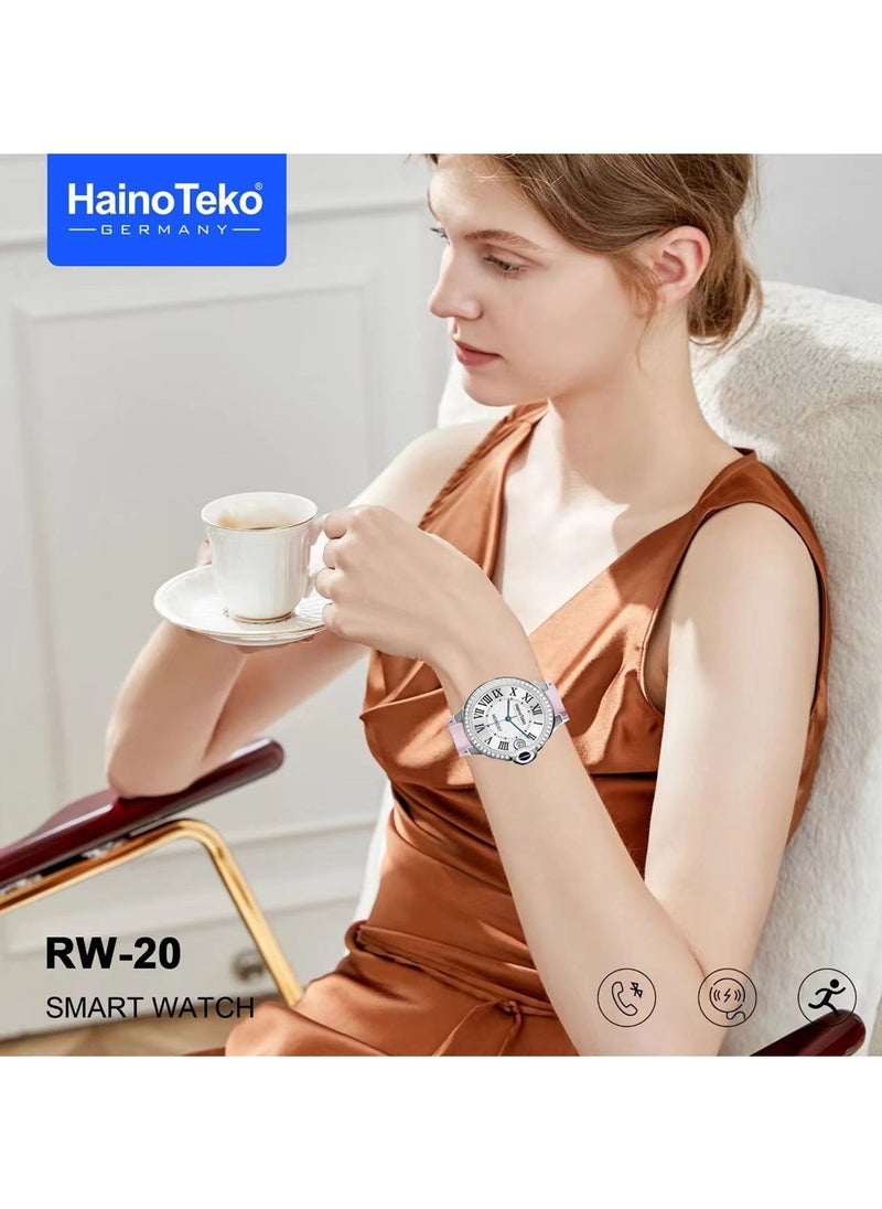 Haino Teko - Haino Teko Germany RW 20 Dimond edition classic Round smartwatch with Two set strap for women's and Girls - Image 1