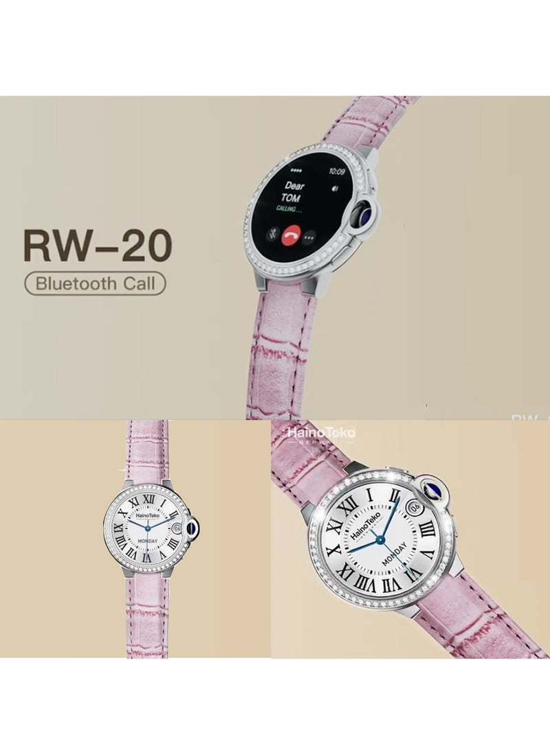 Haino Teko - Haino Teko Germany RW 20 Dimond edition classic Round smartwatch with Two set strap for women's and Girls - Image 1
