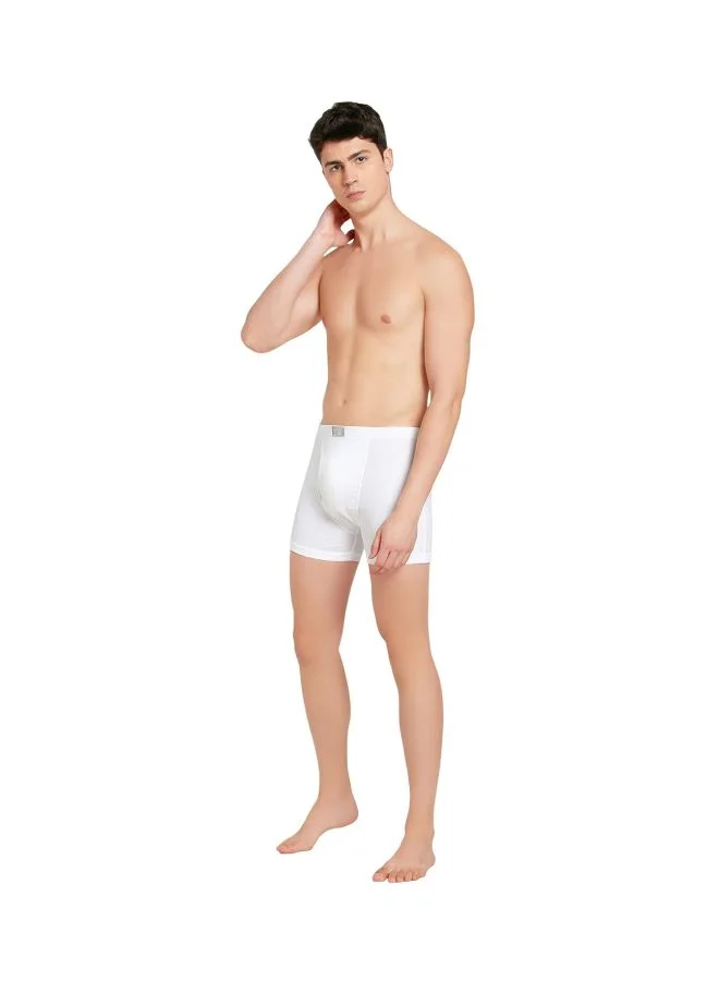 Jockey WHITE 8008 Men Super Combed Cotton Rib Solid Boxer Brief with Ultra soft Concealed Waistband Pack of 2 for Men | Best Price UAE