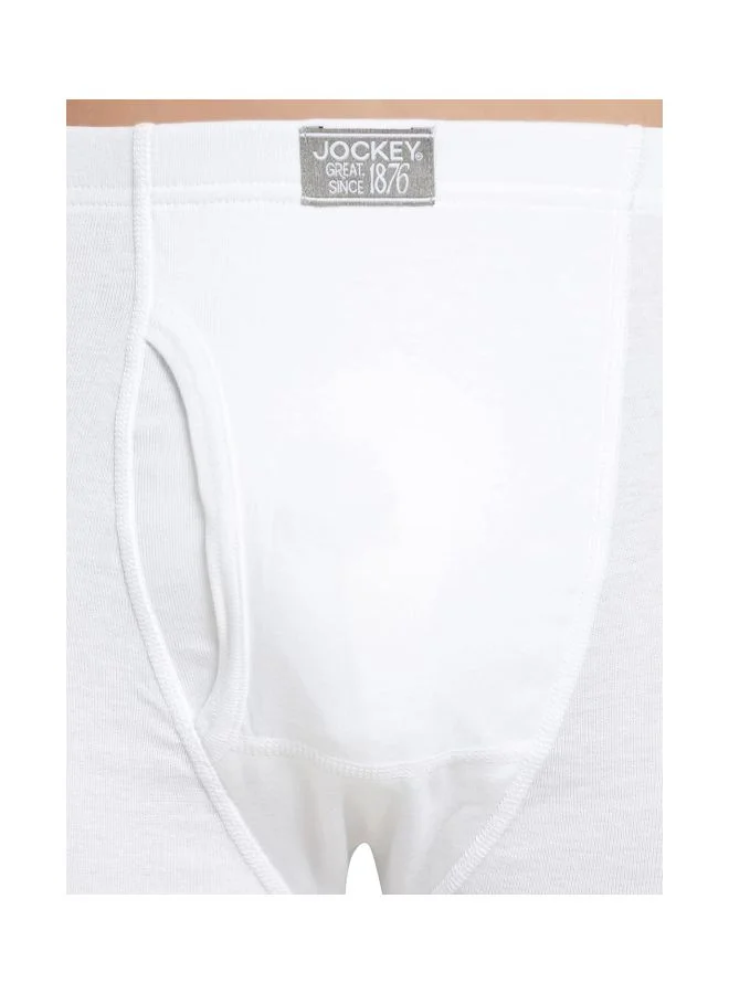 Jockey WHITE 8008 Men Super Combed Cotton Rib Solid Boxer Brief with Ultra soft Concealed Waistband Pack of 2 for Men | Best Price UAE