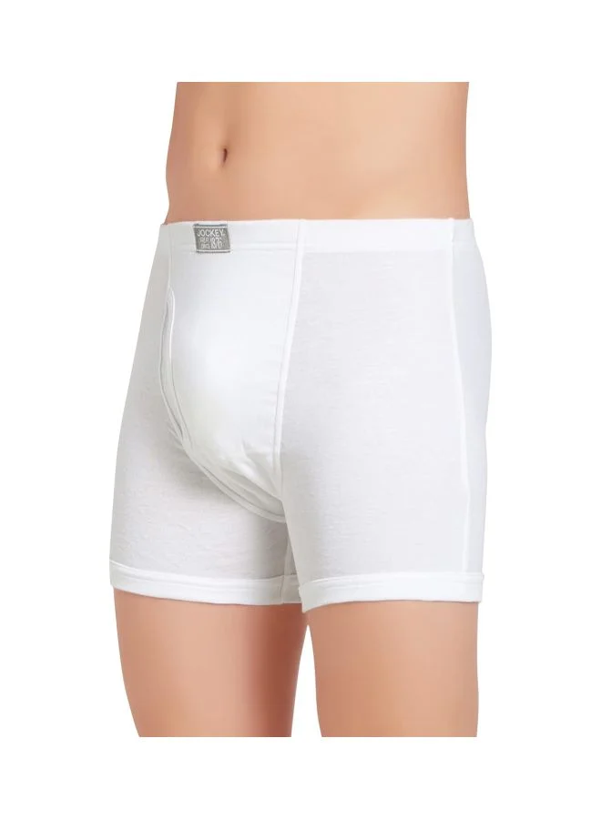Jockey WHITE 8008 Men Super Combed Cotton Rib Solid Boxer Brief with Ultra soft Concealed Waistband Pack of 2 for Men | Best Price UAE