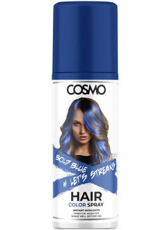COSMO Temporary Hair Colour Spray Bold Blue For Unisex - 100ml  - Image 1