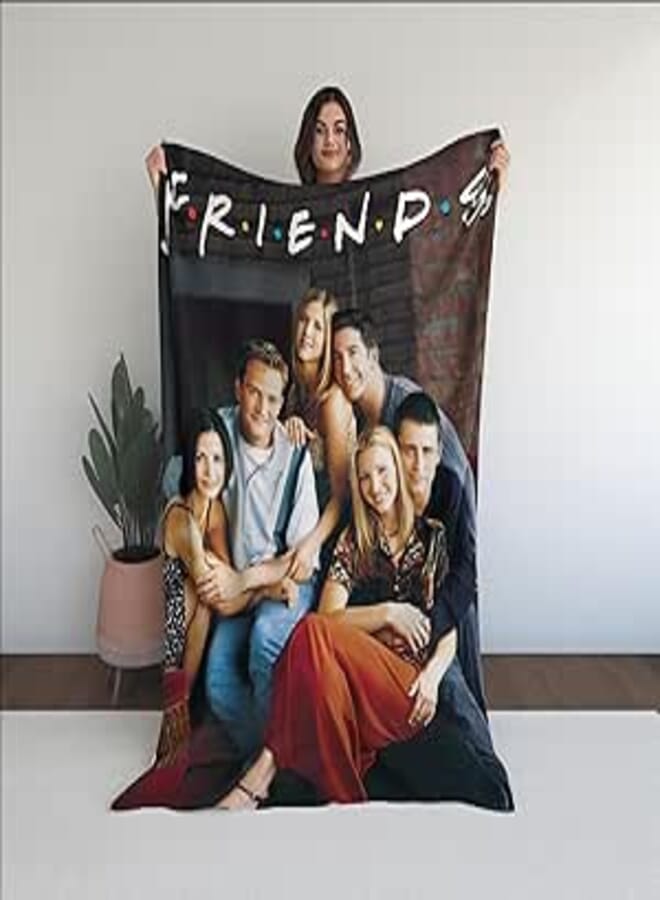 Ultra Soft Fleece Throw Blanket - Printed With Poster of Friends Series - 120x160 cm - Smooth Warm Material - Plush Fuzzy Cozy Warm Winter.