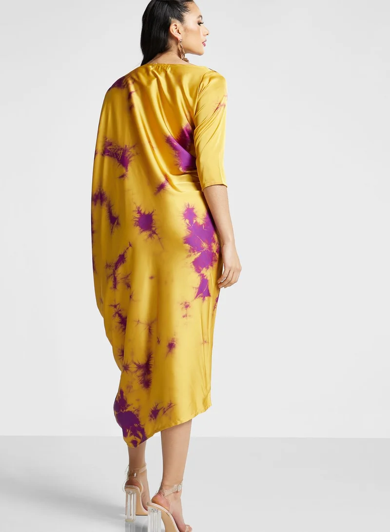 The Arab Crab Printed Knot Detail Dress