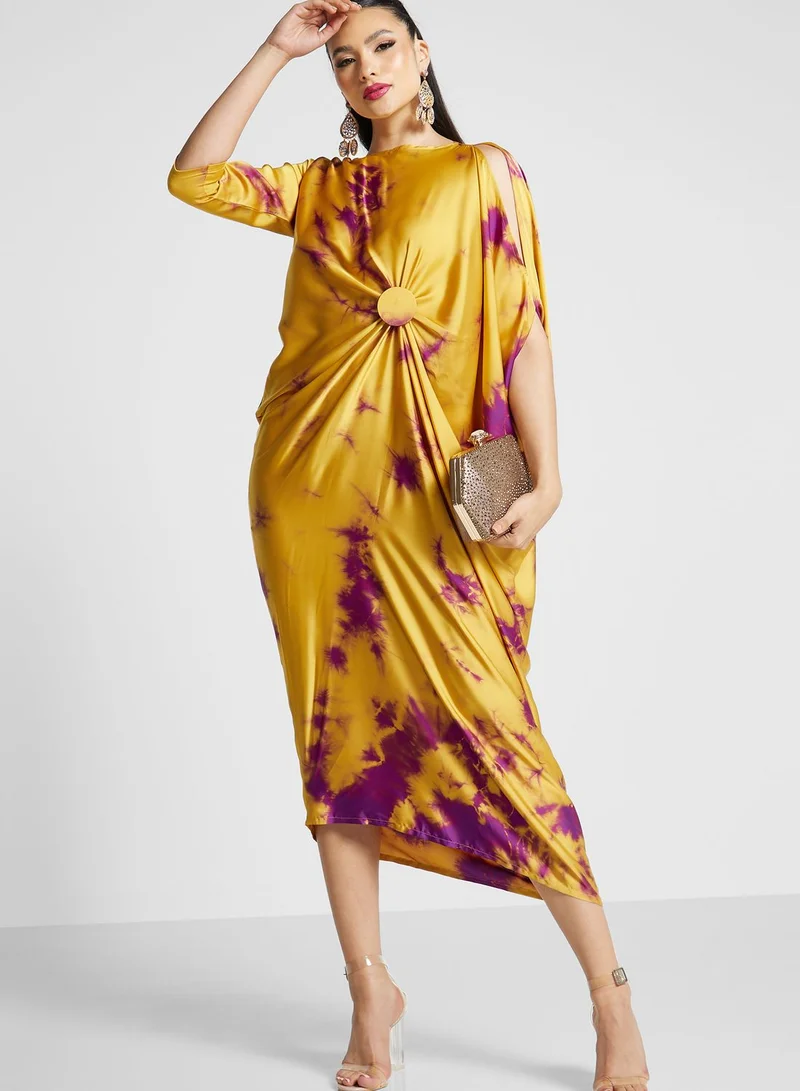The Arab Crab Printed Knot Detail Dress