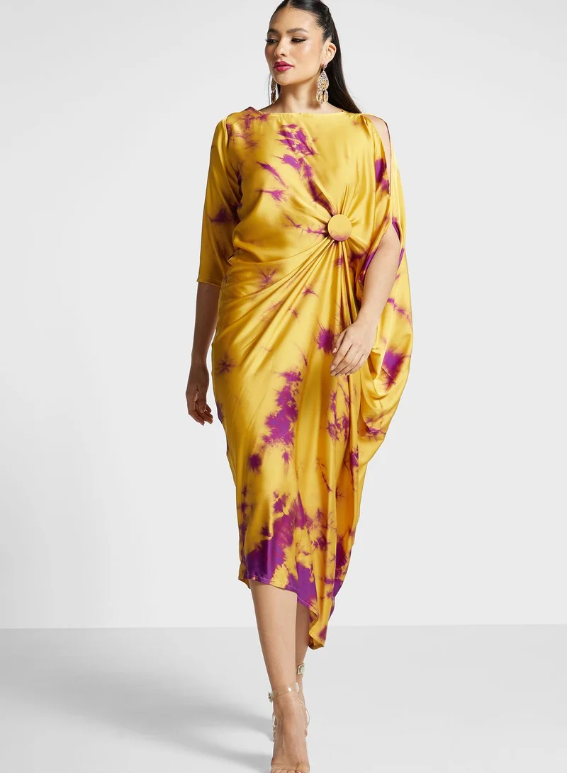 The Arab Crab Printed Knot Detail Dress