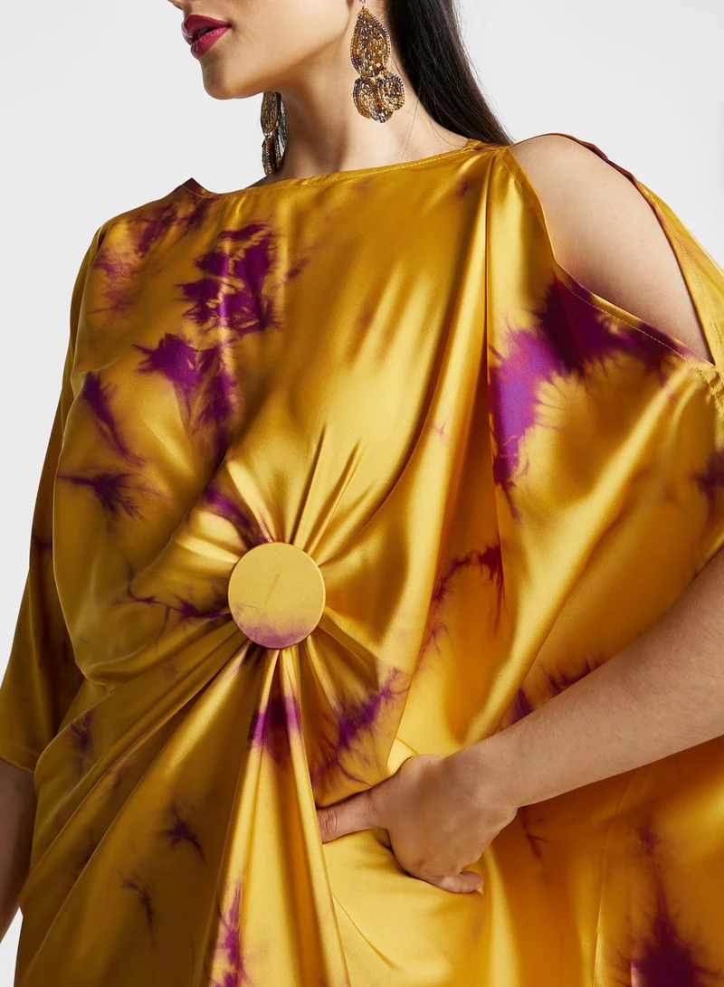 The Arab Crab Printed Knot Detail Dress