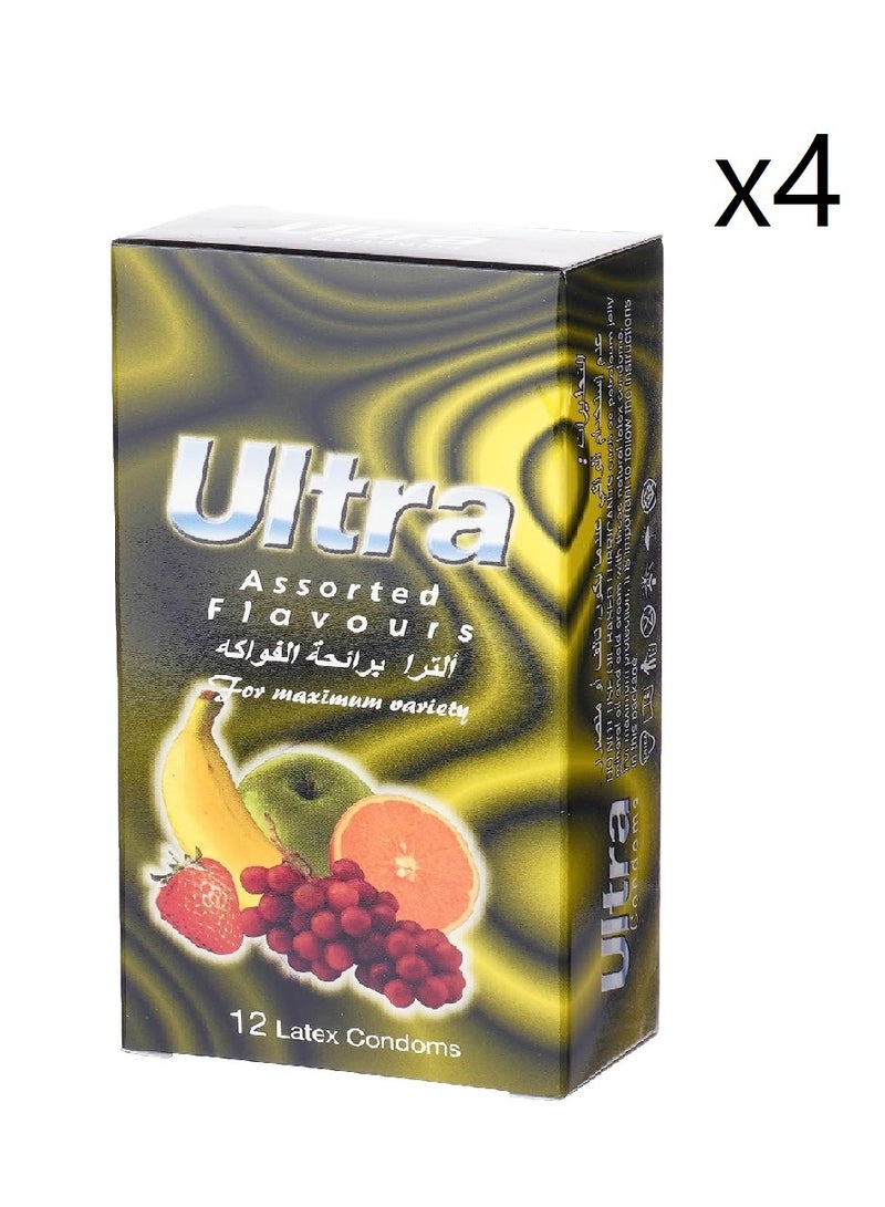 Ultra active Ultra condoms with fruit scent, 12 pieces (4 packs) 