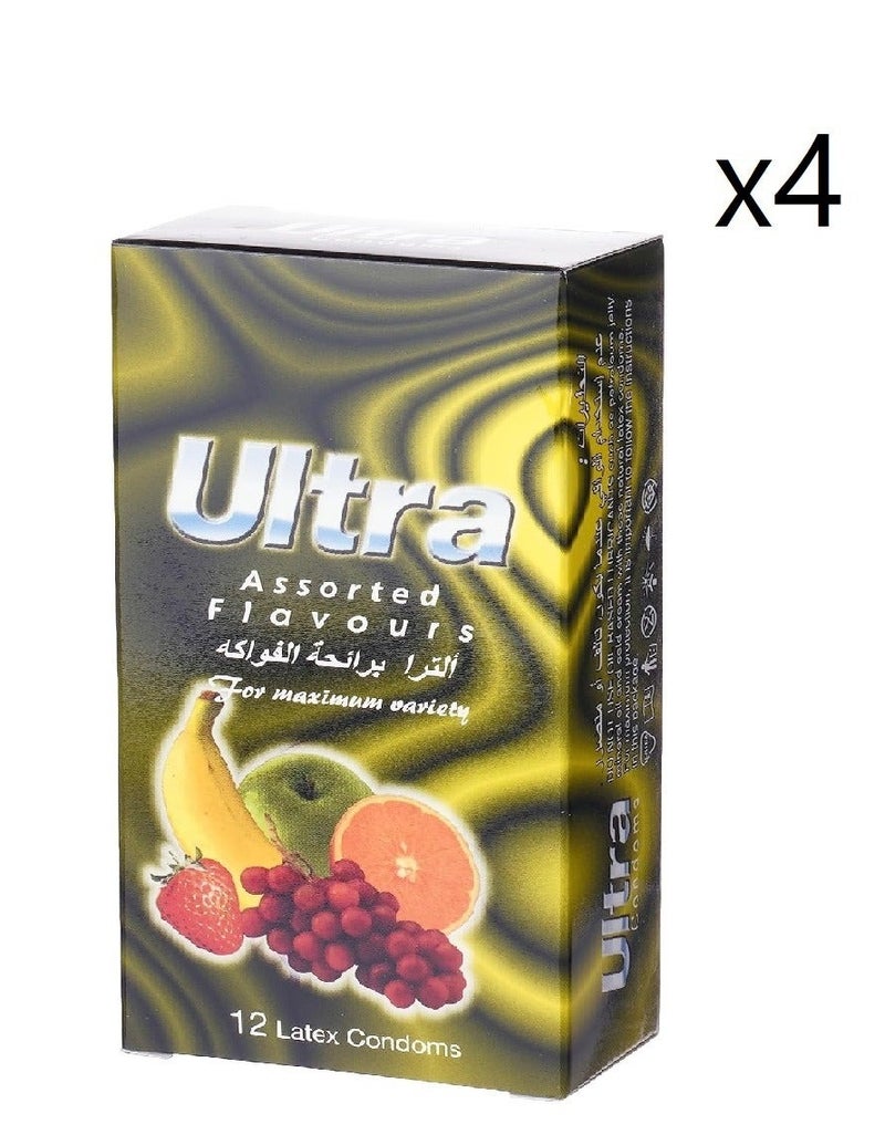 Ultra condoms with fruit scent, 12 pieces (4 packs)
