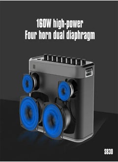 Lenyes Lenyes S830 Speaker Bluetooth 160W: Wireless KTV Speaker with Karaoke Microphone and DSP Super Power Technology  - Image 3