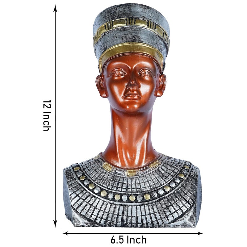 zart New Egyptian Queen Sculpture Nefertiti Bust Figurine Ancient Egyptian Statue Desktop Ornament for Crafts Home Decor - Image 2