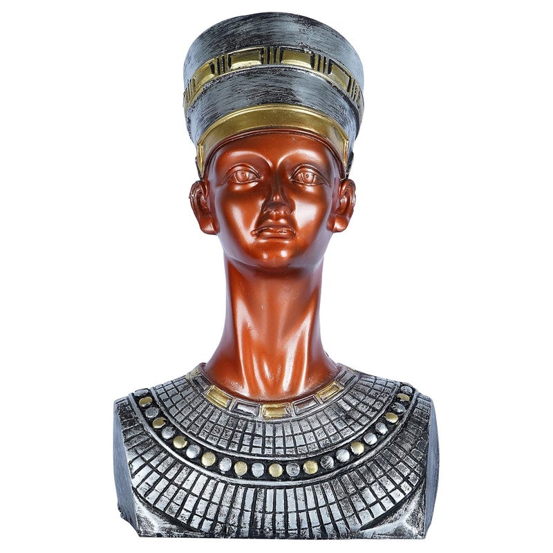 zart New Egyptian Queen Sculpture Nefertiti Bust Figurine Ancient Egyptian Statue Desktop Ornament for Crafts Home Decor - Image 3