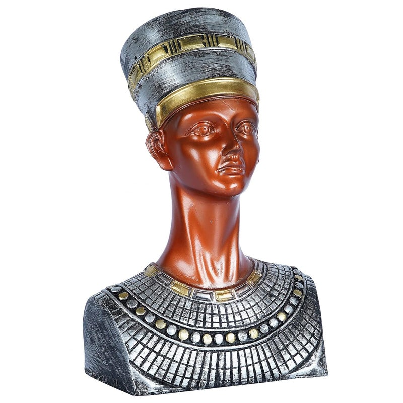 zart New Egyptian Queen Sculpture Nefertiti Bust Figurine Ancient Egyptian Statue Desktop Ornament for Crafts Home Decor - Image 4