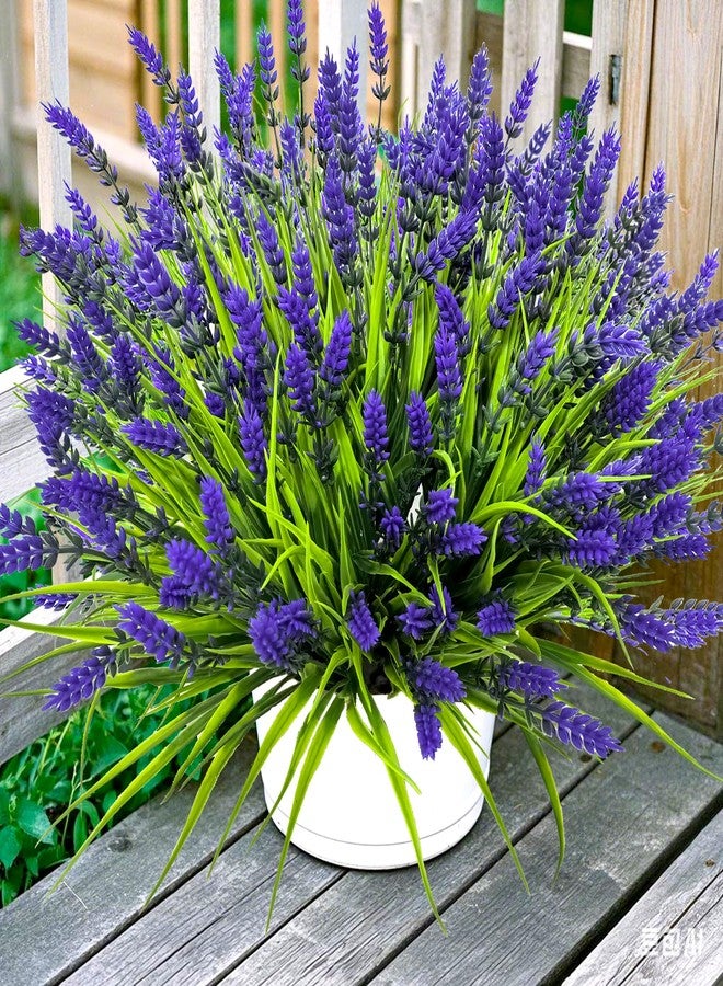 TSTWETO Artificial Plants Outdoor, 22 Pcs Fake Flowers UV Resistant Outdoor Artificial Lavender Flowers, Plastic Faux Plants for Porch Garden Planter Yard Window Box - Image 1