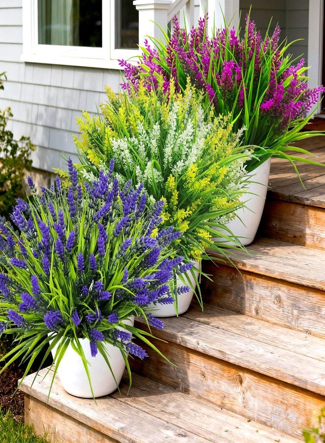 TSTWETO Artificial Plants Outdoor, 22 Pcs Fake Flowers UV Resistant Outdoor Artificial Lavender Flowers, Plastic Faux Plants for Porch Garden Planter Yard Window Box - Image 3