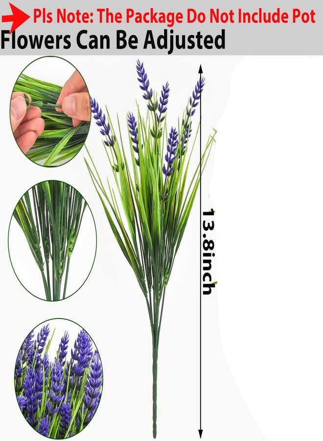 TSTWETO Artificial Plants Outdoor, 22 Pcs Fake Flowers UV Resistant Outdoor Artificial Lavender Flowers, Plastic Faux Plants for Porch Garden Planter Yard Window Box - Image 5