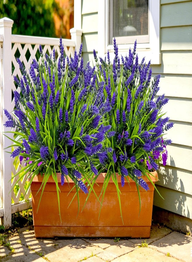 TSTWETO Artificial Plants Outdoor, 22 Pcs Fake Flowers UV Resistant Outdoor Artificial Lavender Flowers, Plastic Faux Plants for Porch Garden Planter Yard Window Box - Image 4