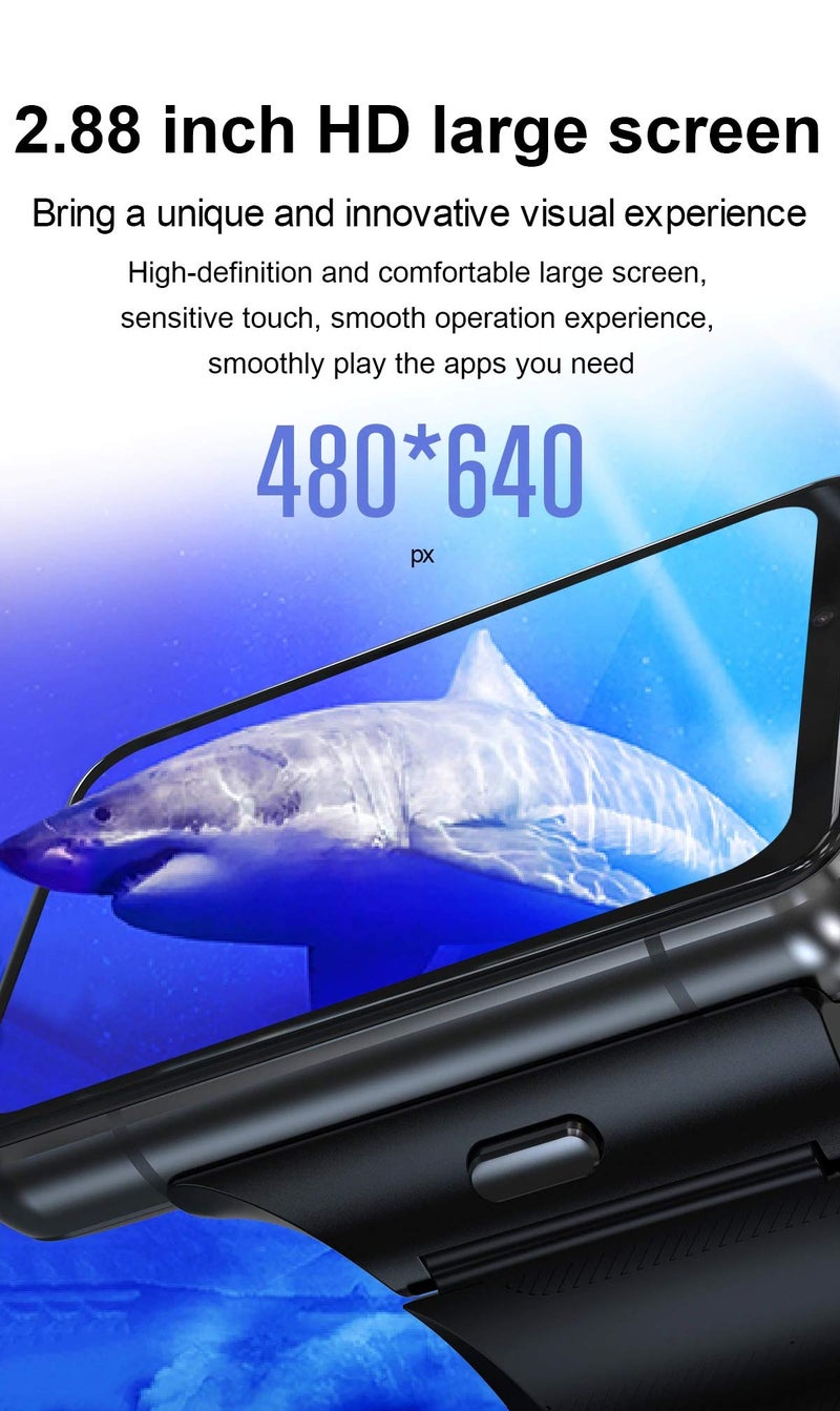 Rainbuvvy ساعة Rainbuvvy الذكية للرجال، ساعة ذكية 4G لنظامي Android و iOS بشاشة تعمل باللمس 2.88 بوصة، نظام Android 9.0، 4GB+64GB، متعقب نشاط مع فتح الوجه، كاميرتين مزدوجتين، WiFi، GPS، حزام قابل للفك (أسود) - Image 2