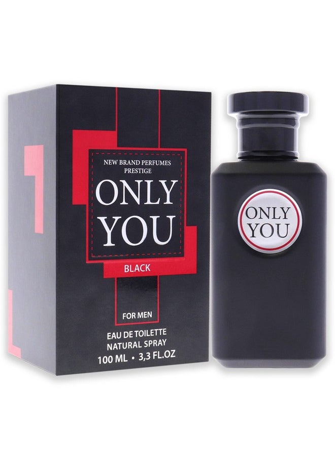 نيو براند - عطر Only You Black EDT Spray للرجال من ماركة New Brand Perfumes، 3.3 أونصة، OYOU1M - Image 1