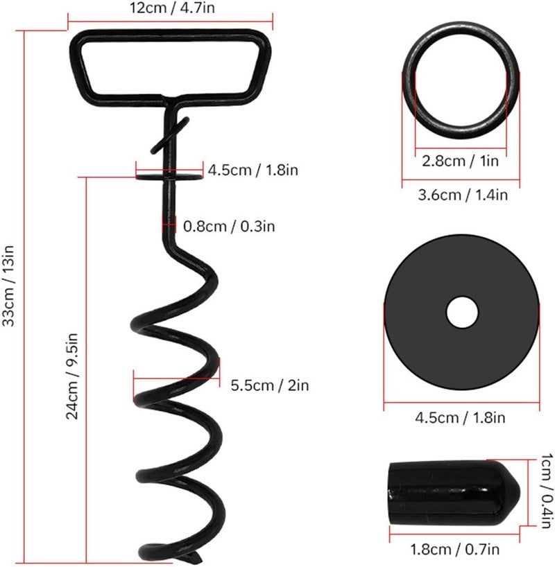 Dog Stake,Heavy Duty Strong Grip Iron | Dog Strap Stake for Ground,for Backyard Park Garden Yard Travel Picnic Training Adventure Grass Soil Sand - Image 5