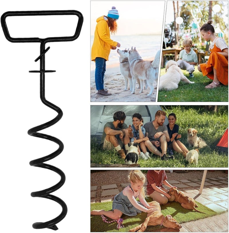 Dog Stake,Heavy Duty Strong Grip Iron | Dog Strap Stake for Ground,for Backyard Park Garden Yard Travel Picnic Training Adventure Grass Soil Sand - Image 4