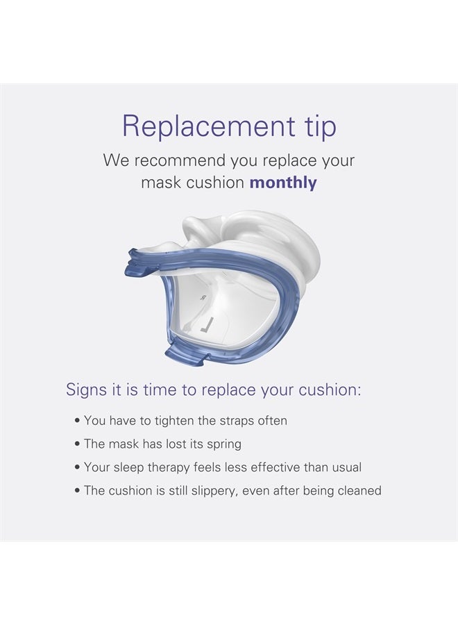 Resmed وسادة بديلة للوسادة الأنفية AirFit P10 - كبيرة - مستلزمات CPAP من ResMed - سيليكون - يتم استبدالها كل أسبوعين - Image 5