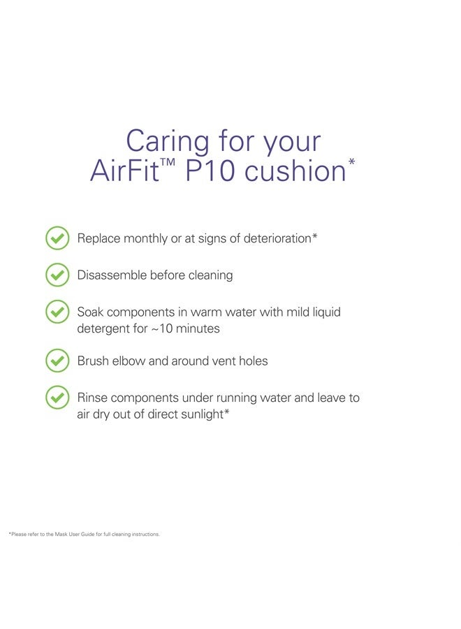 Resmed وسادة بديلة للوسادة الأنفية AirFit P10 - كبيرة - مستلزمات CPAP من ResMed - سيليكون - يتم استبدالها كل أسبوعين - Image 4