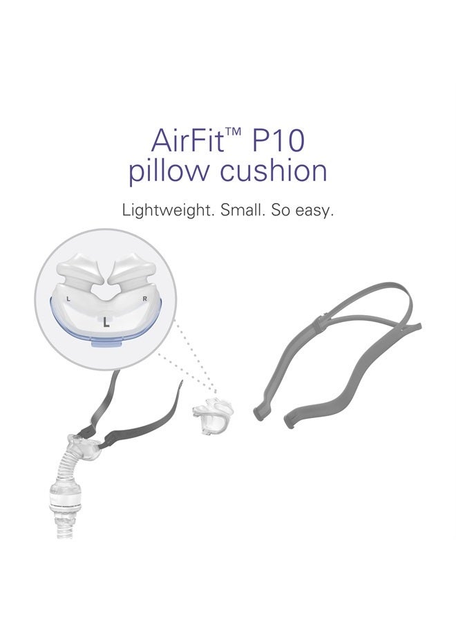 Resmed وسادة بديلة للوسادة الأنفية AirFit P10 - كبيرة - مستلزمات CPAP من ResMed - سيليكون - يتم استبدالها كل أسبوعين - Image 2