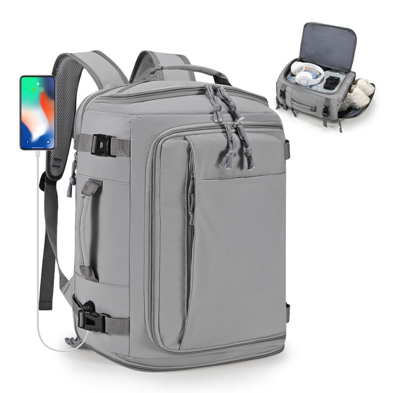 COSCOOA 40x30x20cm Travel Bag, Expandable Carry on Travel Backpack 30-35L, 40x30x25cm Personal Item Bag,15.6inch Laptop Backpack with Shoe Compartment and Wet Pockets,Mochila de Viaje - Image 1