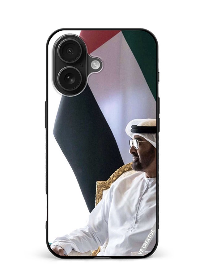 Protective Case Cover For Apple iPhone 16 Plus Sheikh Mohamed Bin Zayed Al Nahyan Design Multicolour