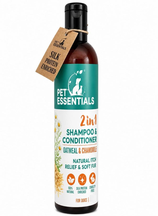PET ESSENTIALS Itch Relief & Soft Fur 2-in-1 Dog Shampoo & Conditioner | Oatmeal, Chamomile & Silk Protein | Anti-Itching, Anti-Fungal, Antibacterial & Antiseptic Formula for All Dog Breeds (200 ML) - Image 1