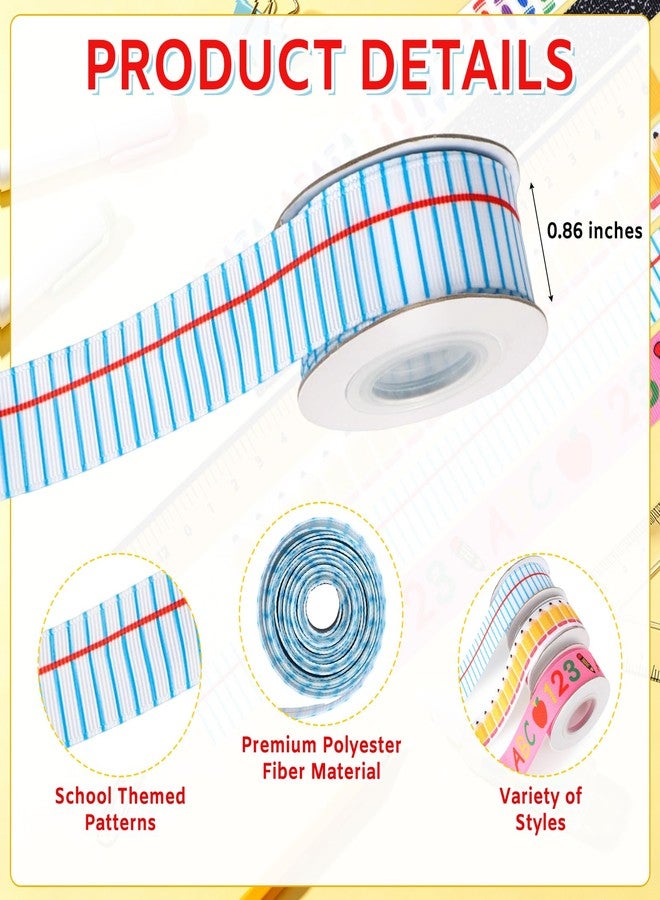 Sealmic 6 Pcs Teacher Ribbon for Gifts 30 Yards Back to School Ribbons Graduation Teacher Appreciation Gift Ruler Pencils Apples Composition Book Crayon DIY Crafts Wrapping Crafting Party Supplies Decorations - Image 2