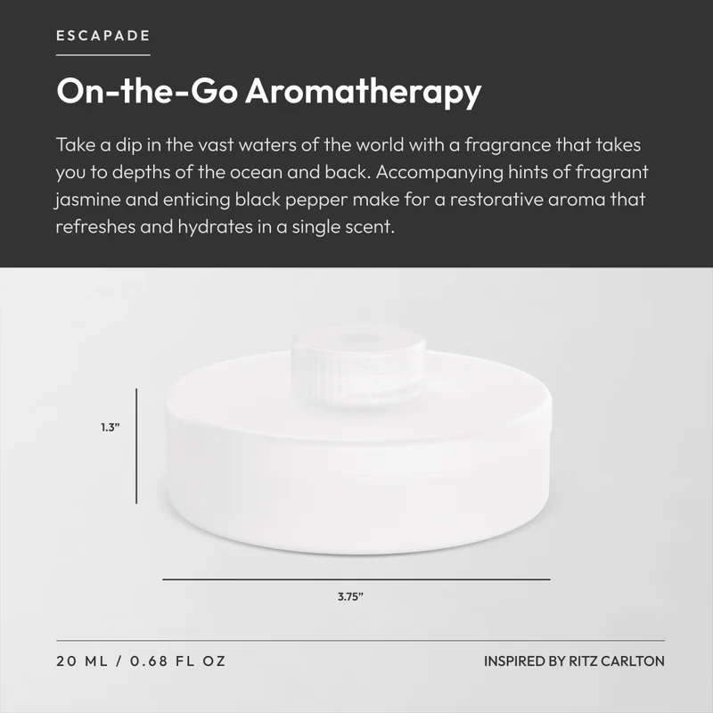 Aroma360  Smart Car Diffuser Oil - Escapade- Air Freshener Cartridge - Ozone, Jasmine & Black Pepper - Essential Oils - Cars, Trucks, SUVs, RVs & More  | Best Price UAE