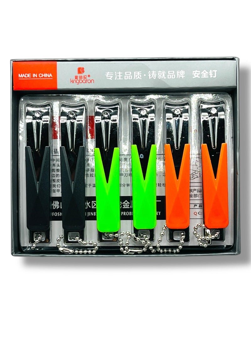 MARIO DRAFTS Professional Nail Clippers Set, 12-Pack, Black, Green, and Orange - Image 4