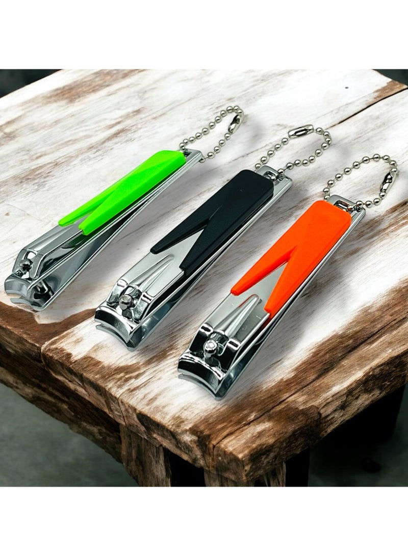 MARIO DRAFTS Professional Nail Clippers Set, 12-Pack, Black, Green, and Orange - Image 2