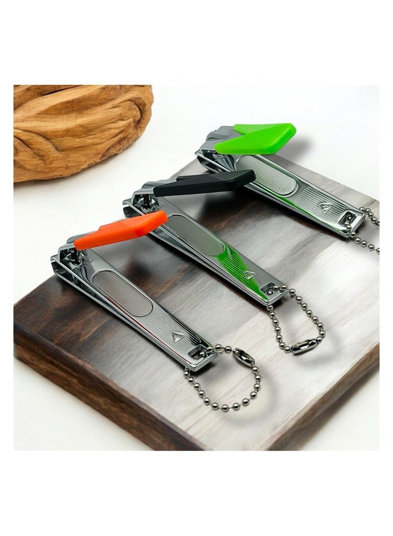 MARIO DRAFTS Professional Nail Clippers Set, 12-Pack, Black, Green, and Orange - Image 5