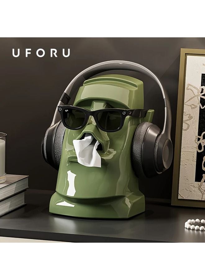 Black Desktop Storage Box Organizer For Glasses Earphones Office Desk Tissue Holder - Image 2