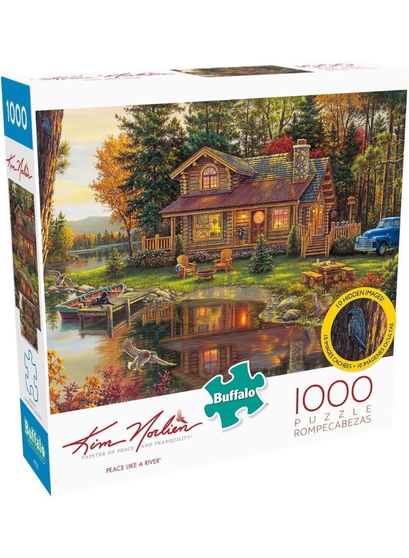 ألعاب بوفالو - كيم نورلين - السلام مثل نهر - 1000 قطعة لغز مع صور مخفية