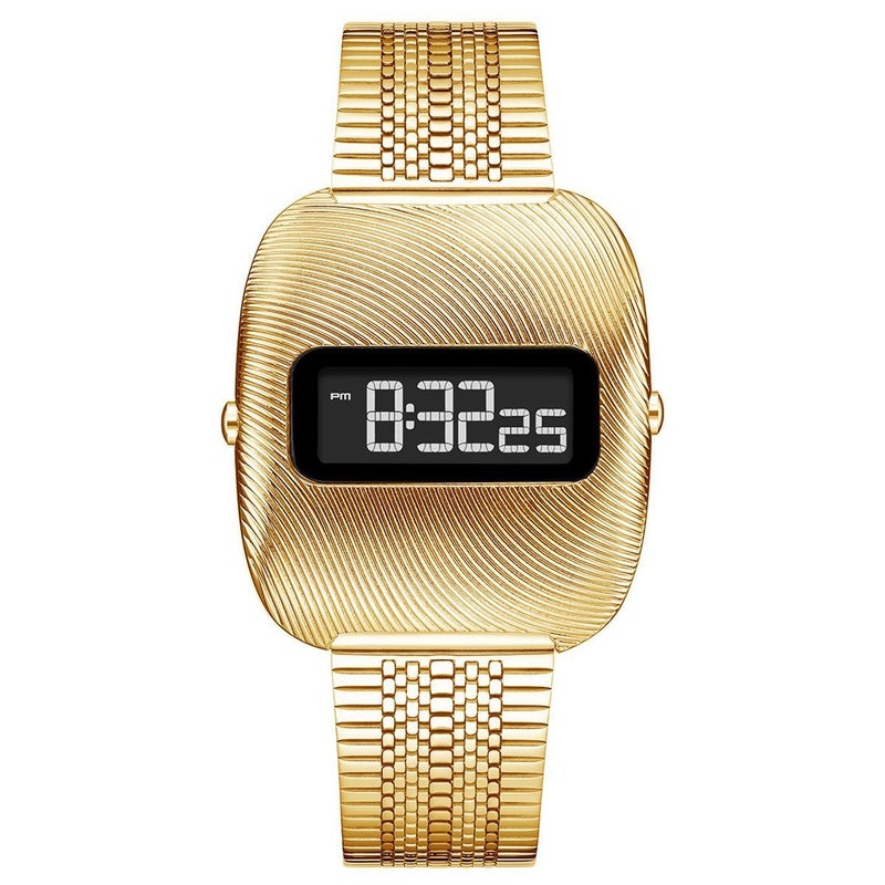 Stylish Metal Digital Display Men's Electronic Watch - Waterproof Sports Watch for Teens and College Students - Image 1