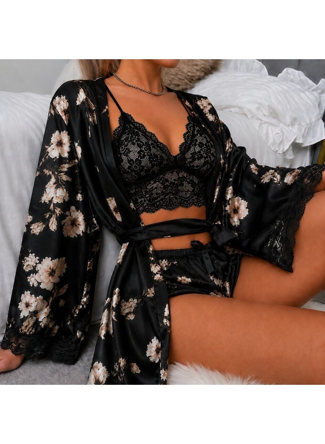 3-piece lingerie set, soft satin - Image 4