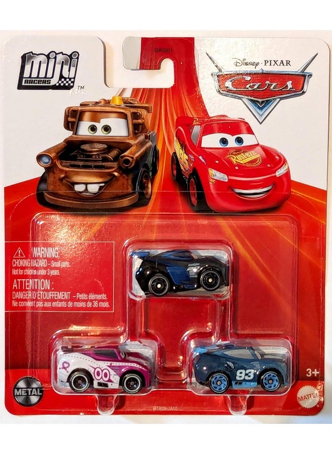 Disney Pixar Disney Cars Mini Racers 3 Pack Nick Shift Flip Over Jackson Storm  - Image 2