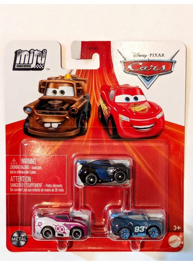 Disney Pixar Disney Cars Mini Racers 3 Pack Nick Shift Flip Over Jackson Storm  - Image 3